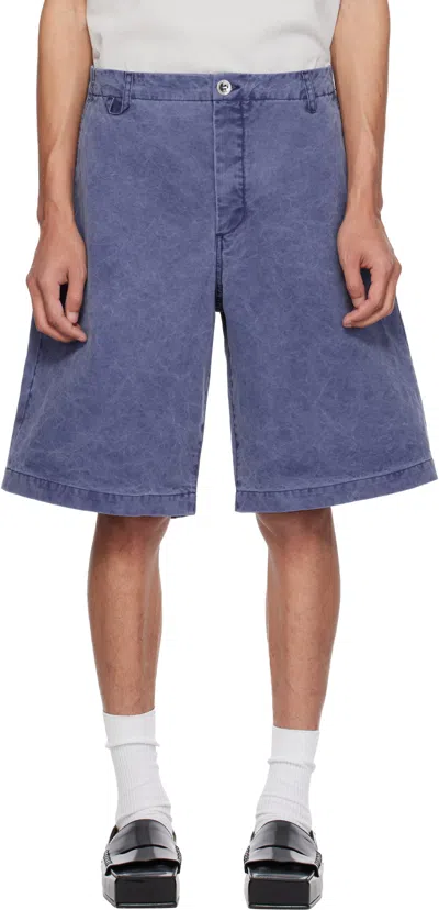 Jacquemus Navy 'the Pastro De-nïmes' Shorts In Blue
