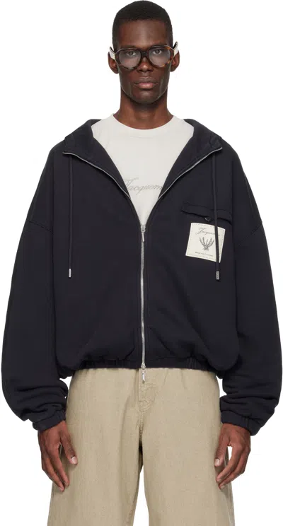 Jacquemus Navy 'the Torneo' Hoodie In Black