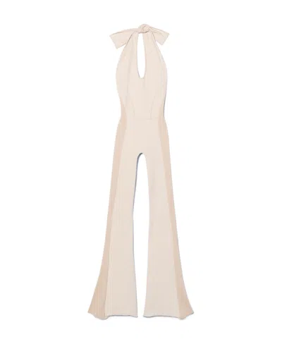 Jacquemus Neck Jumpsuit In Nude