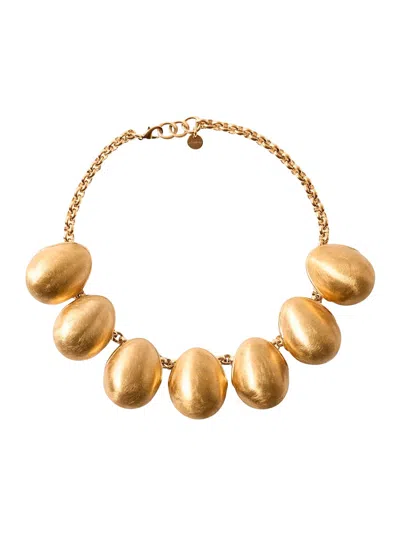 Jacquemus Necklace Le Collier Raisin Metallic With Copper And Brass Details In Green