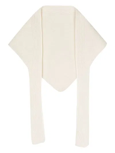Jacquemus Le Chale Grosgrain Scarf In White