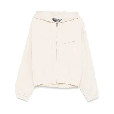 Jacquemus Hooded Drawstring Jacket Zip Pocket In Multicolor