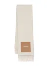 Jacquemus Neutral Logo Jacquard Scarf In Neutrals