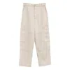 Jacquemus Relaxed Wide-leg Beige Jeans With Utility Pockets In White