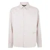 Jacquemus Simon Denim Long Sleeve Embroidered Shirt In White