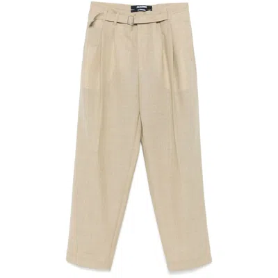 JACQUEMUS JACQUEMUS NEUTRALS TROUSERS - TAILORED TROUSERS MEN