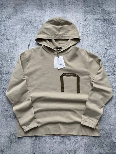 Pre-owned Jacquemus New  Big Stripe Logo Hype Oversized Hoodie In Sand
