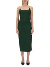 Jacquemus La Robe Notte Satin Slip Dress In Green