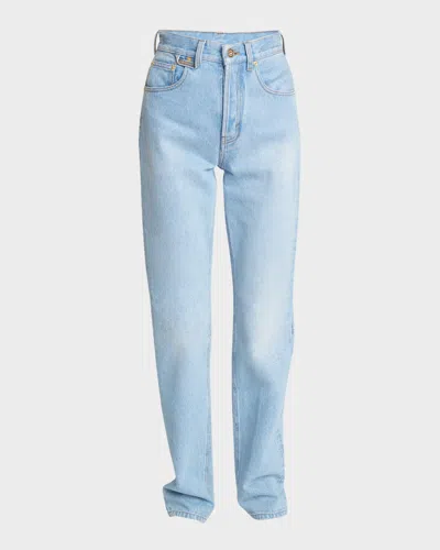 Jacquemus Nimes Droit High-rise Straight-leg Denim Pants In Blue