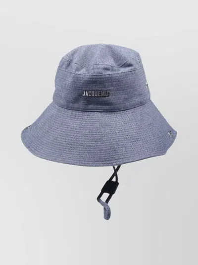 Jacquemus Nimes Wide Brim Hat With Metal Eyelets In Purple