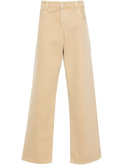 Jacquemus Denim Baggy Trousers Wide Legs In Yellow