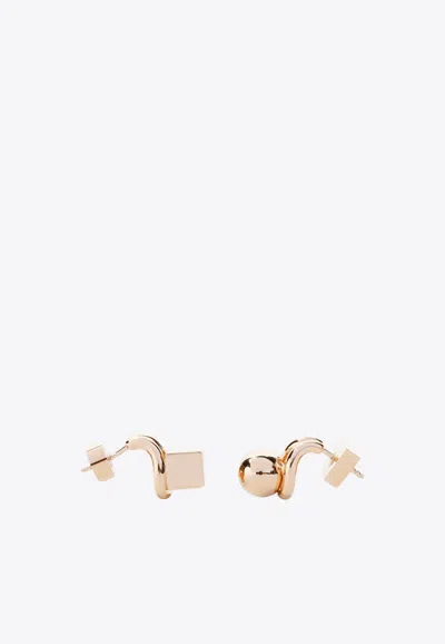 Jacquemus Nodo Asymmetric Stud Earrings In Neutral