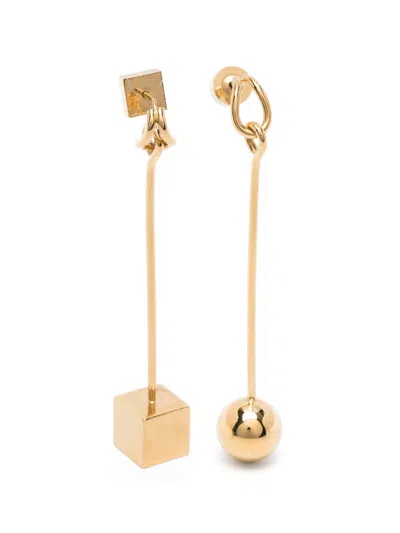 Pre-owned Jacquemus Nodo Drop Earrings In Gold