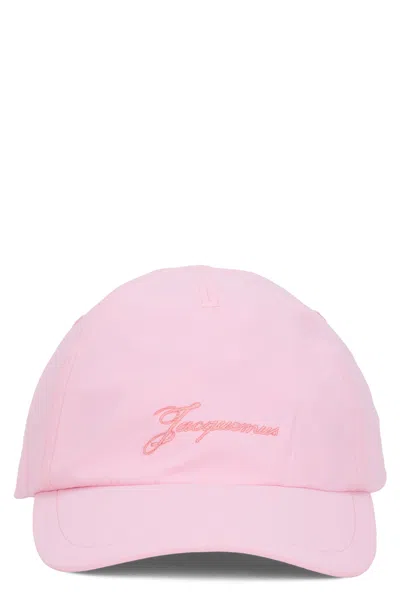 Jacquemus ? No- Brand Removed: Embroidered Logo Baseball Cap With Adjustable Strap In Pink