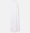 Jacquemus Norma Open-back Gathered Crepe Maxi Dress In White