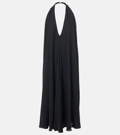 JACQUEMUS NORMA DRAPED OPEN-BACK CRÊPE MAXI DRESS