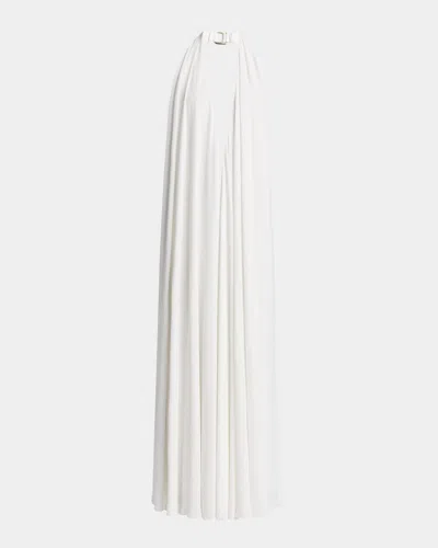 Jacquemus Norma Plunging Halter Backless Gown In White 100
