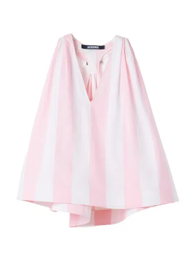 Jacquemus Norma Striped Vest In Pink