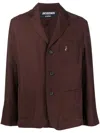 Jacquemus Notched Lapels Single-breasted Jacket In Braun