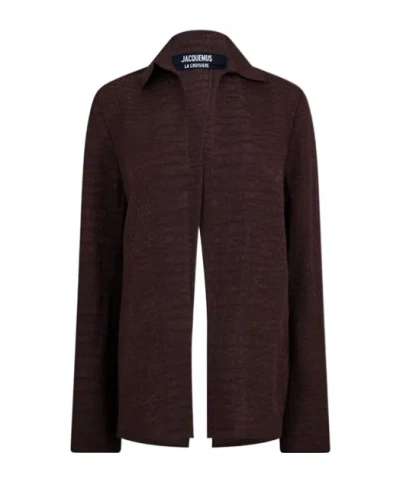 Jacquemus Notte Chemise Shirt In Croco Brown