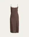 Jacquemus Womens Croco Brown La Robe Notte Croc-pattern Woven Midi Dress In Croco Brown