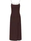 Jacquemus Womens Croco Brown La Robe Notte Croc-pattern Woven Midi Dress In Braun
