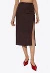 Shop Jacquemus Notte Midi Skirt In Brown