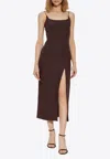 Jacquemus Womens Croco Brown La Robe Notte Croc-pattern Woven Midi Dress In Brown