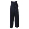 Jacquemus Novio Woven Wide-leg Pants In Navy Blue Viscose In Blue