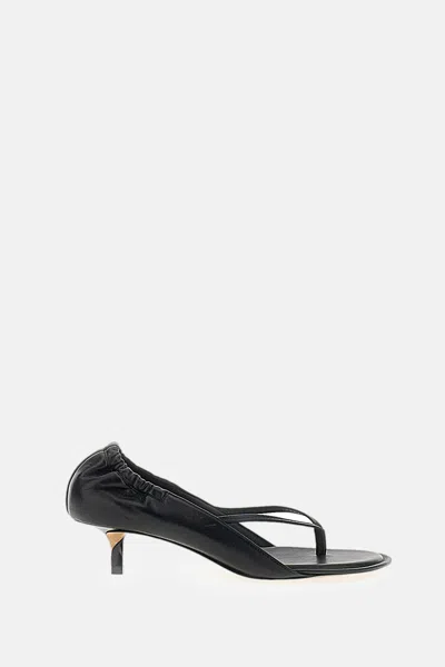 Jacquemus Nu Pieds B Open Toe Kitten Heel Sandals In Black