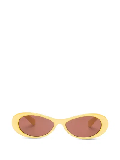 Jacquemus Nuvola Oval-frame Sunglasses In Yellow