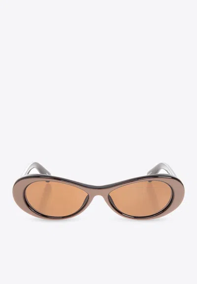 Jacquemus Nuvola Oval Sunglasses In Brown