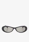 Jacquemus Nuvola Oval Sunglasses In Black