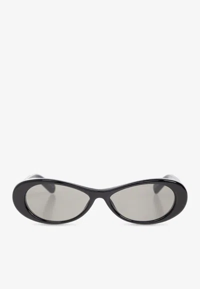 Jacquemus Nuvola Oval Sunglasses In Black