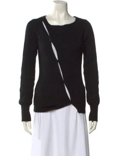Pre-owned Jacquemus Nylon Scoop Neck Sweater In Black