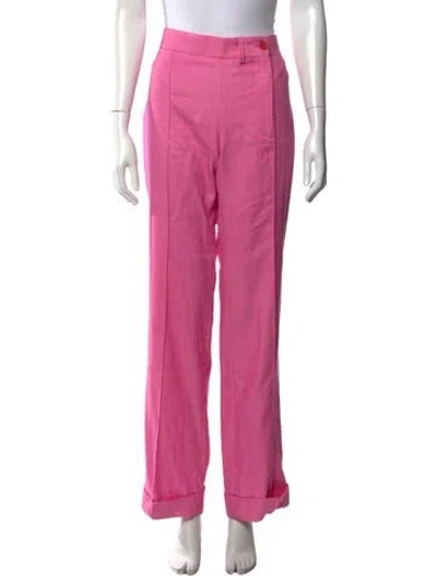 Pre-owned Jacquemus Nylon Straight Leg Pants In Pink