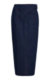 Jacquemus Navy Les Sculptures 'la Jupe De-nîmes Obra' Denim Midi Skirt In Navy