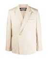 Jacquemus Off-centre Button Blazer In White