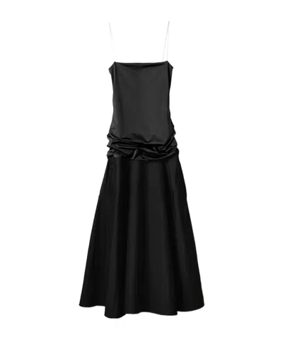 Jacquemus Off Shoulder Dress In Black