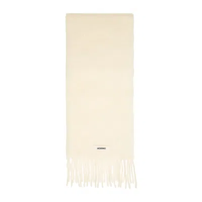 JACQUEMUS JACQUEMUS OFF WHITE ALPACA L ECHARPE CARRO SCARF