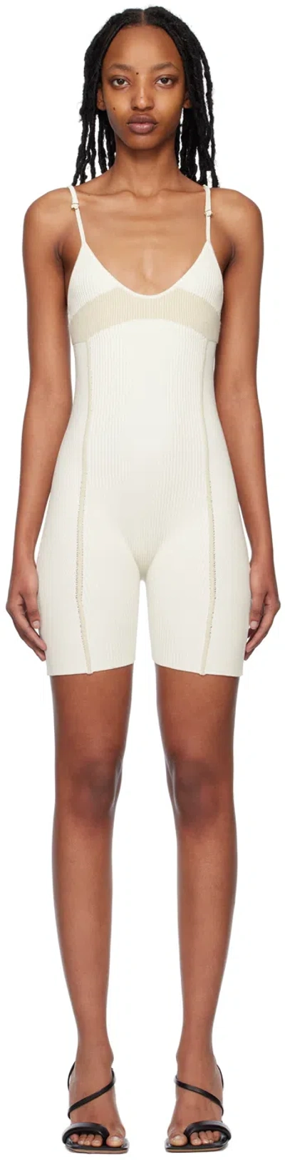 Jacquemus Off-white & Beige 'le Body Bellinu' Bodysuit In 150 Beige