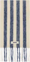 Jacquemus Off-white & Blue La Casa 'l'écharpe Carro' Scarf In 1hs Print White Blue