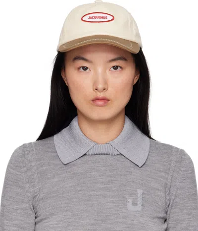 Jacquemus La Casquette Canvas Gelato Cap In Off White / Lig