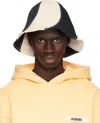 Jacquemus Off-white & Navy 'le Bob Gelato' Bucket Hat In 1hl Navy / Off-white