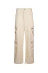 Jacquemus Off White Brown Straight Leg Pant In Off White