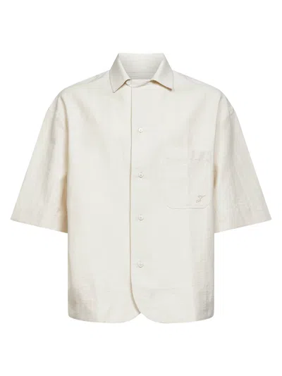 Jacquemus Off-white Cotton Blend Canvas Paysan Shirt
