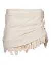 Jacquemus Tiered Skirt With Drawstring Hem And Ruffle Detailing In Off White