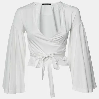 Pre-owned Jacquemus Off White Jersey Flared Sleeved Le Cache Coeur Ventadou Wrap Top Xs