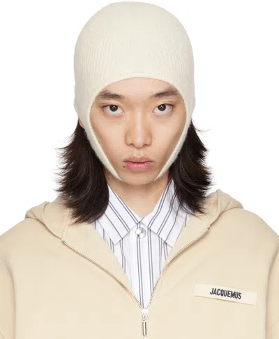 Jacquemus Off-white La Casa 'la Capuche Gros Grain' Beanie In 110 Off-white
