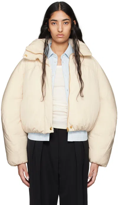 Jacquemus Women La Doudoune Courte Caraco Down Jacket In Neutral
